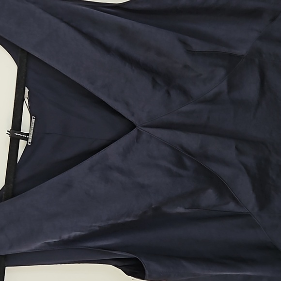 Elie Tahari Olive Sleeveless Satin Midi Dress Navvy Women’s Size 16 - Picture 3 of 7